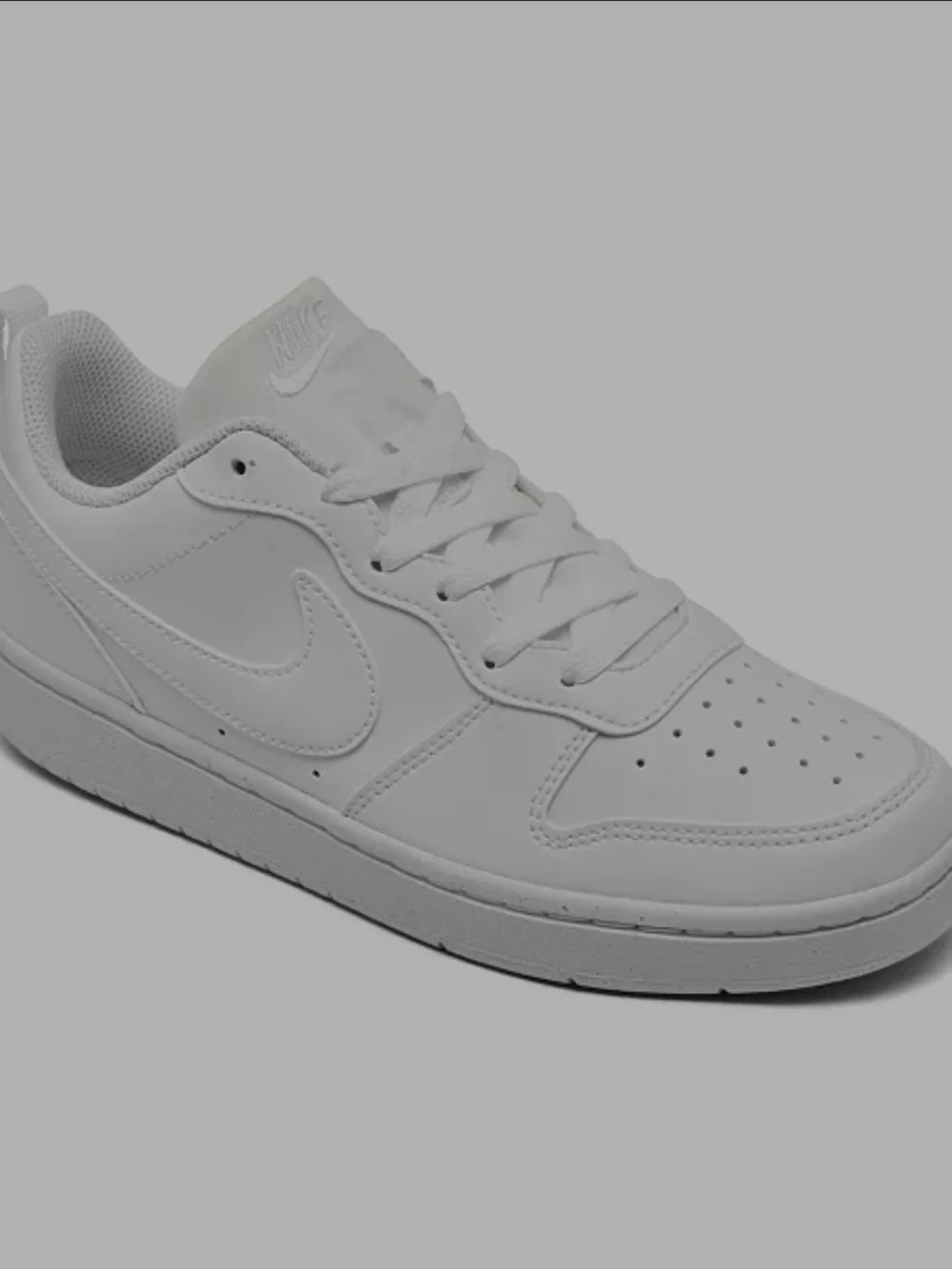 Nike Big Kids Court Borough Low Recraft All-White Low-Top Sneaker